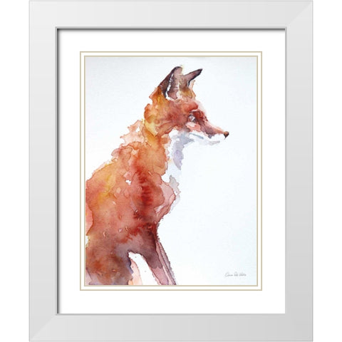 Sly as a Fox White Modern Wood Framed Art Print with Double Matting by Valle, Aimee Del