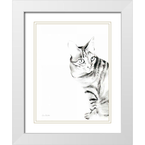 Sadie White Modern Wood Framed Art Print with Double Matting by Valle, Aimee Del
