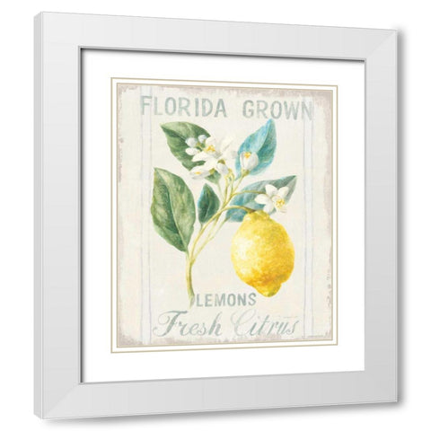 Floursack Lemon I White Modern Wood Framed Art Print with Double Matting by Nai, Danhui