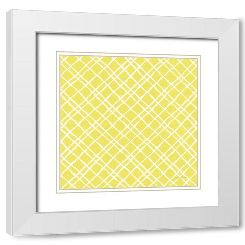 Floursack Lemon Pattern IIA White Modern Wood Framed Art Print with Double Matting by Nai, Danhui