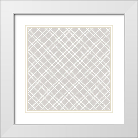 Floursack Lemon Pattern IIB White Modern Wood Framed Art Print with Double Matting by Nai, Danhui