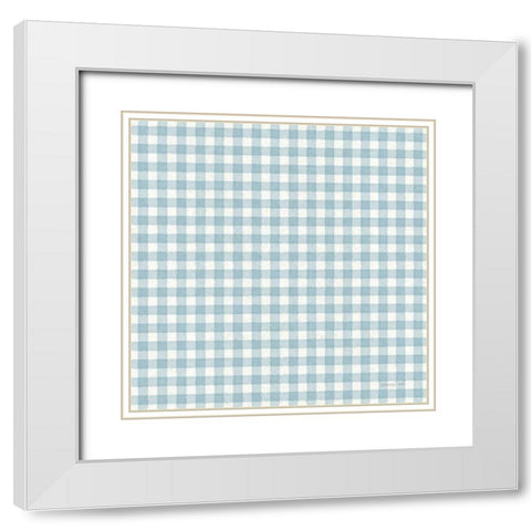 Floursack Lemon Pattern IVA White Modern Wood Framed Art Print with Double Matting by Nai, Danhui