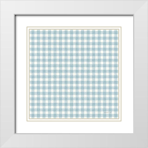 Floursack Lemon Pattern IVA White Modern Wood Framed Art Print with Double Matting by Nai, Danhui