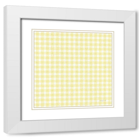 Floursack Lemon Pattern IVB White Modern Wood Framed Art Print with Double Matting by Nai, Danhui