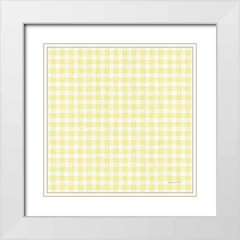 Floursack Lemon Pattern IVB White Modern Wood Framed Art Print with Double Matting by Nai, Danhui