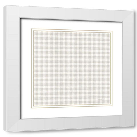 Floursack Lemon Pattern IVD White Modern Wood Framed Art Print with Double Matting by Nai, Danhui