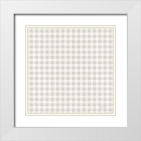 Floursack Lemon Pattern IVD White Modern Wood Framed Art Print with Double Matting by Nai, Danhui