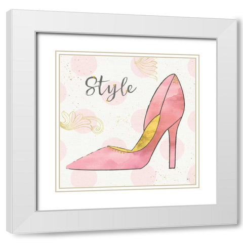 Fashion Blooms I Pink White Modern Wood Framed Art Print with Double Matting by Aiken, Jess