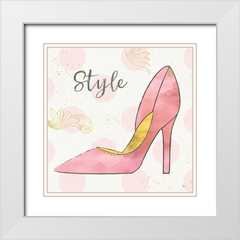 Fashion Blooms I Pink White Modern Wood Framed Art Print with Double Matting by Aiken, Jess