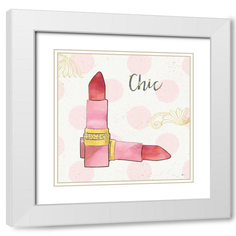 Fashion Blooms III Pink White Modern Wood Framed Art Print with Double Matting by Aiken, Jess