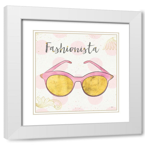 Fashion Blooms IV Pink White Modern Wood Framed Art Print with Double Matting by Aiken, Jess