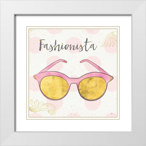 Fashion Blooms IV Pink White Modern Wood Framed Art Print with Double Matting by Aiken, Jess
