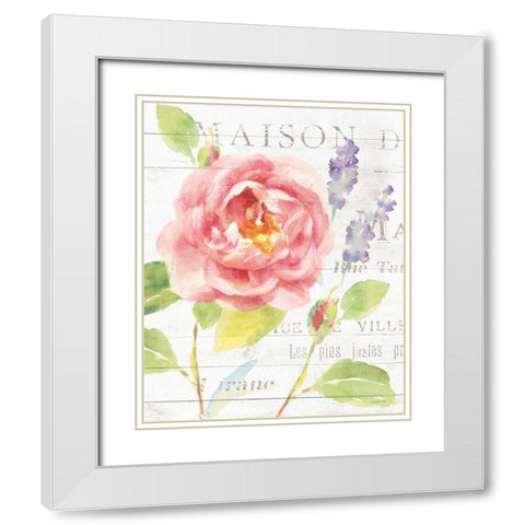 Maison Des Fleurs III White Modern Wood Framed Art Print with Double Matting by Nai, Danhui