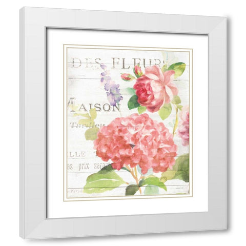 Maison Des Fleurs IV White Modern Wood Framed Art Print with Double Matting by Nai, Danhui