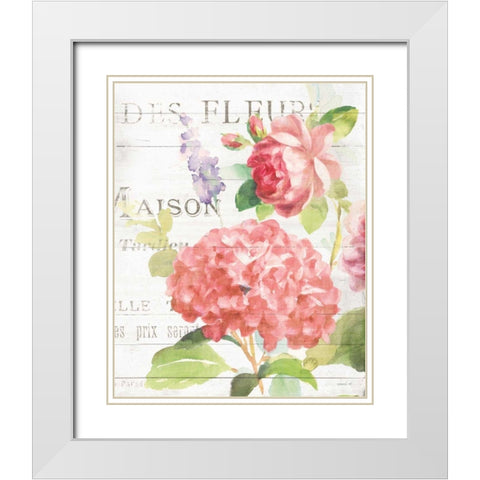 Maison Des Fleurs IV White Modern Wood Framed Art Print with Double Matting by Nai, Danhui