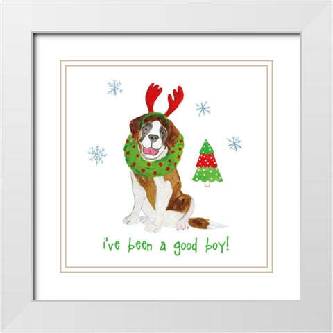 Christmas Critters II White Modern Wood Framed Art Print with Double Matting by Zaman, Farida