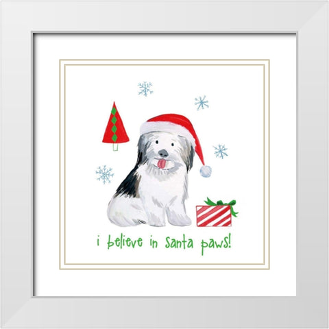 Christmas Critters III White Modern Wood Framed Art Print with Double Matting by Zaman, Farida