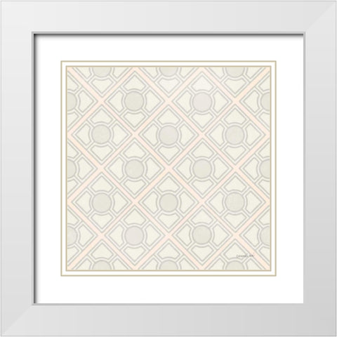 Maison Des Fleurs Pattern IIA White Modern Wood Framed Art Print with Double Matting by Nai, Danhui