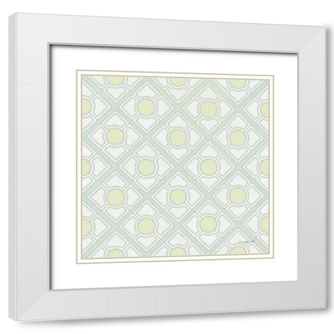 Maison Des Fleurs Pattern IIB White Modern Wood Framed Art Print with Double Matting by Nai, Danhui