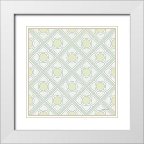 Maison Des Fleurs Pattern IIB White Modern Wood Framed Art Print with Double Matting by Nai, Danhui