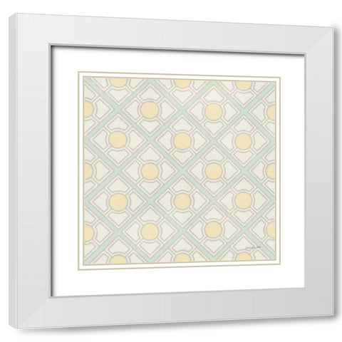 Maison Des Fleurs Pattern IIC White Modern Wood Framed Art Print with Double Matting by Nai, Danhui