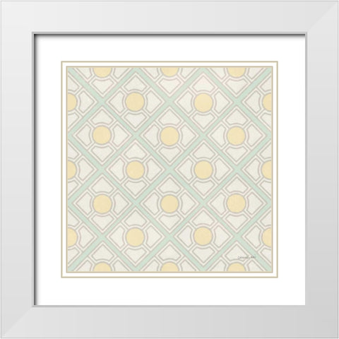 Maison Des Fleurs Pattern IIC White Modern Wood Framed Art Print with Double Matting by Nai, Danhui