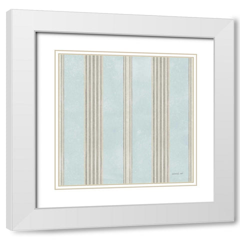 Maison Des Fleurs Pattern IVB White Modern Wood Framed Art Print with Double Matting by Nai, Danhui