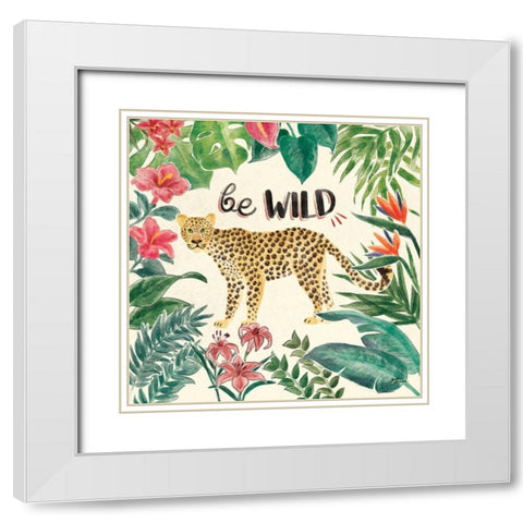 Jungle Vibes III White Modern Wood Framed Art Print with Double Matting by Penner, Janelle