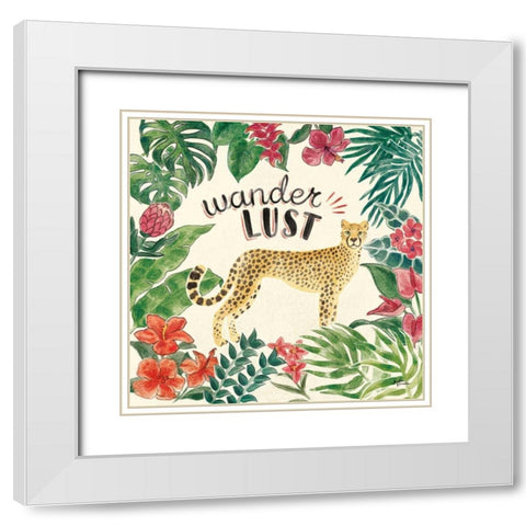 Jungle Vibes V White Modern Wood Framed Art Print with Double Matting by Penner, Janelle