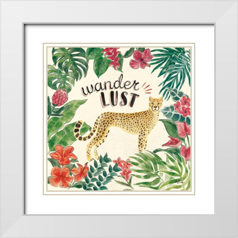 Jungle Vibes V White Modern Wood Framed Art Print with Double Matting by Penner, Janelle