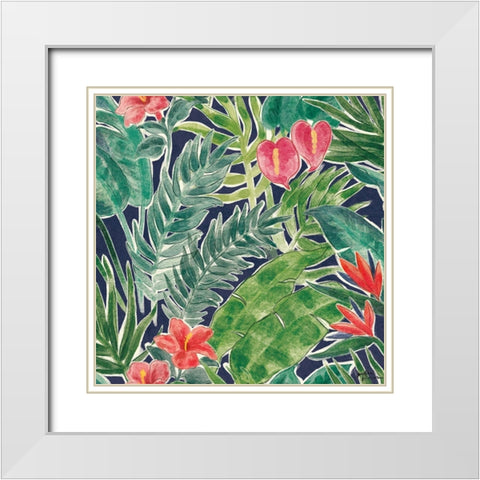 Jungle Vibes Step 02D White Modern Wood Framed Art Print with Double Matting by Penner, Janelle