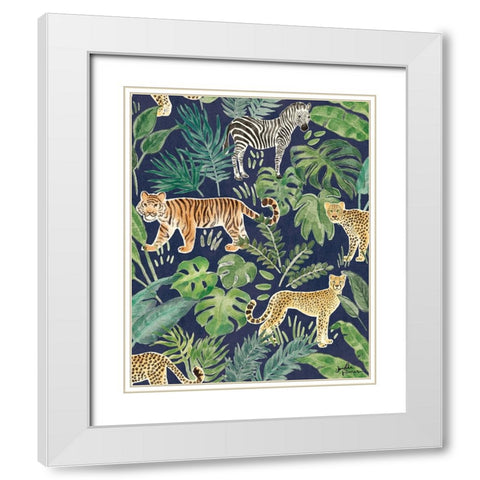 Jungle Vibes Step 03D White Modern Wood Framed Art Print with Double Matting by Penner, Janelle