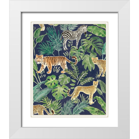 Jungle Vibes Step 03D White Modern Wood Framed Art Print with Double Matting by Penner, Janelle