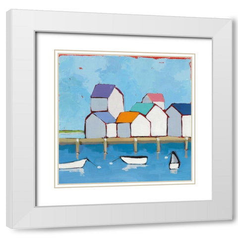 The Wharf White Modern Wood Framed Art Print with Double Matting by Adams, Phyllis
