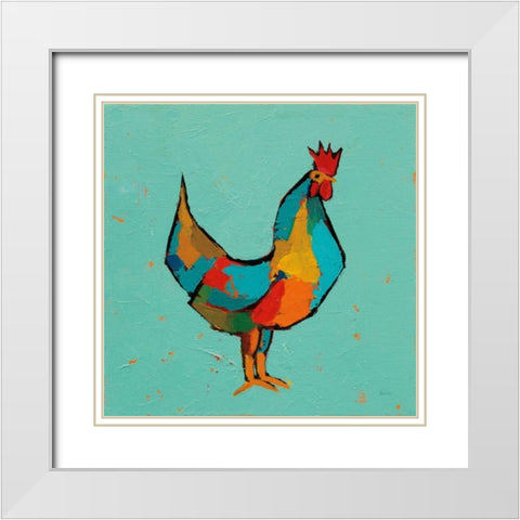 The Strutter White Modern Wood Framed Art Print with Double Matting by Adams, Phyllis