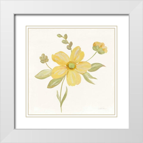 June Bloom II White Modern Wood Framed Art Print with Double Matting by Vassileva, Silvia