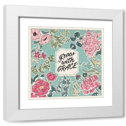 Live in Bloom IV White Modern Wood Framed Art Print with Double Matting by Penner, Janelle