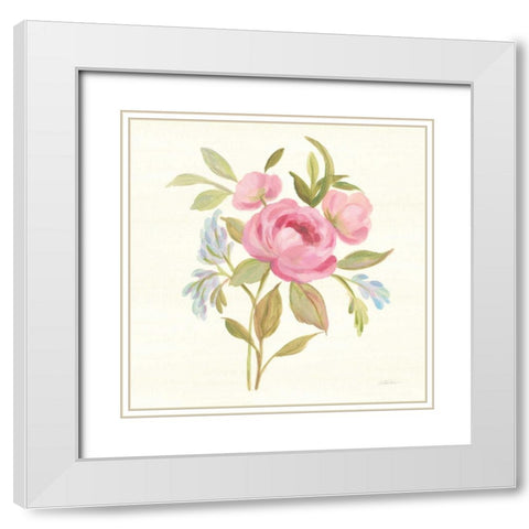 Petals and Blossoms IV White Modern Wood Framed Art Print with Double Matting by Vassileva, Silvia