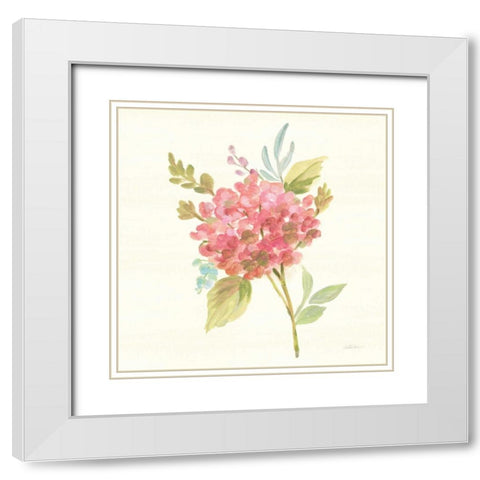 Petals and Blossoms VII White Modern Wood Framed Art Print with Double Matting by Vassileva, Silvia
