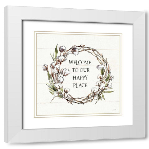 Country Life VII Welcome White Modern Wood Framed Art Print with Double Matting by Tavoletti, Anne