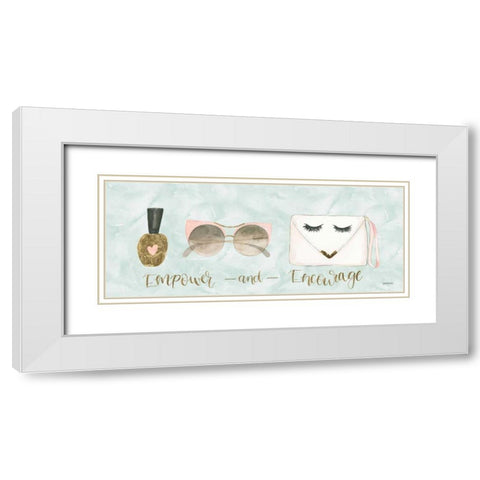 Boss Ladies X Aqua Empower White Modern Wood Framed Art Print with Double Matting by Jackson, Jenaya