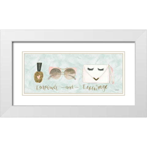 Boss Ladies X Aqua Empower White Modern Wood Framed Art Print with Double Matting by Jackson, Jenaya