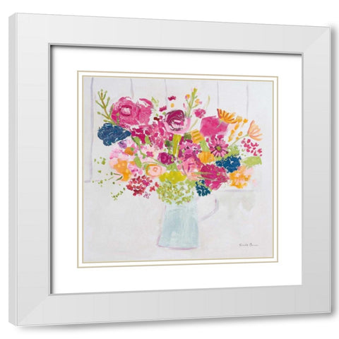 Bouquet for You Bright White Modern Wood Framed Art Print with Double Matting by Zaman, Farida