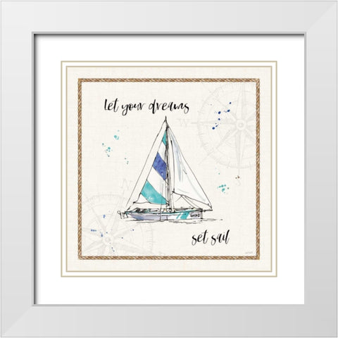 Coastal Buoys III v2 White Modern Wood Framed Art Print with Double Matting by Tavoletti, Anne