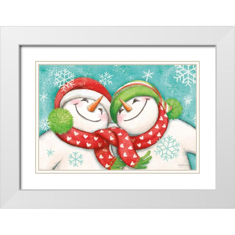 Let it Snow II Eyes Open White Modern Wood Framed Art Print with Double Matting by Urban, Mary