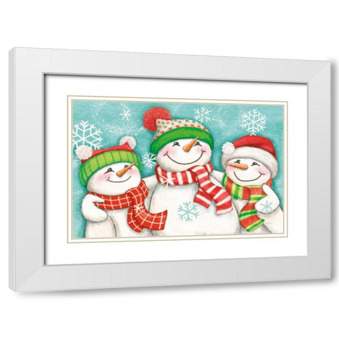 Let it Snow III Eyes Open White Modern Wood Framed Art Print with Double Matting by Urban, Mary