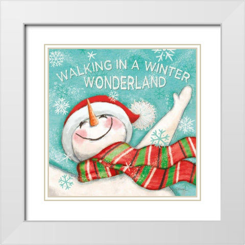 Let it Snow V Eyes Open White Modern Wood Framed Art Print with Double Matting by Urban, Mary