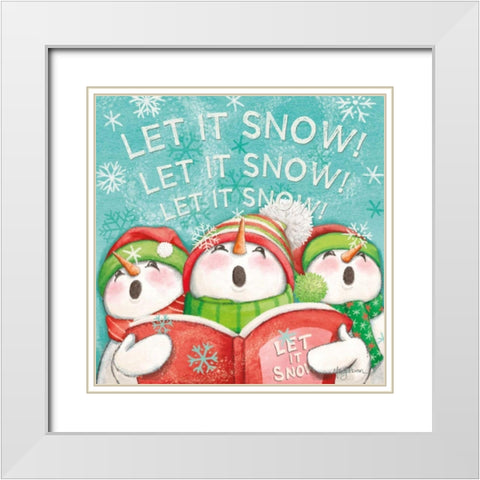 Let it Snow VIII Eyes Open White Modern Wood Framed Art Print with Double Matting by Urban, Mary