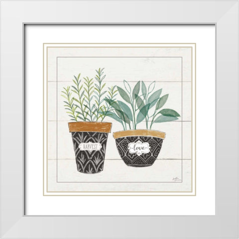 Fine Herbs IV Love White Modern Wood Framed Art Print with Double Matting by Penner, Janelle