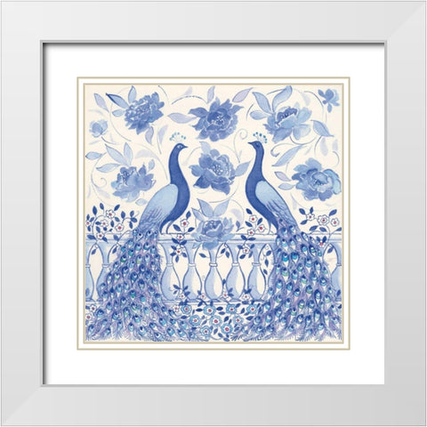 Peacock Garden VI White Modern Wood Framed Art Print with Double Matting by Thomas, Miranda